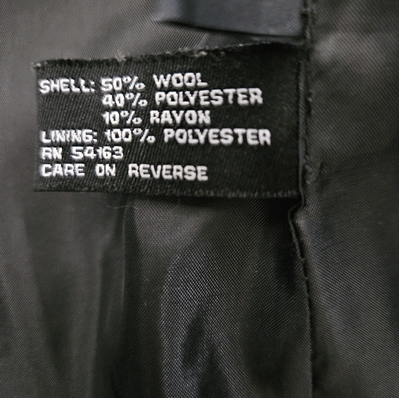 NWOT - Jones New York Wool Blend Black Pea Coat - Size 16 - Picture 2 of 10